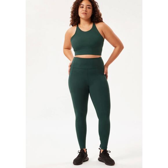 Girlfriend Collective Moss Compressive Pocket Green Leggings Plus Sz XXL Workout - Picture 1 of 14
